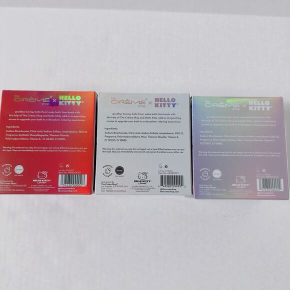 Lot of 3 Hello Kitty x The Crème Shop Bath Bombs Limited Edition Aromatherapy - Picture 2 of 5